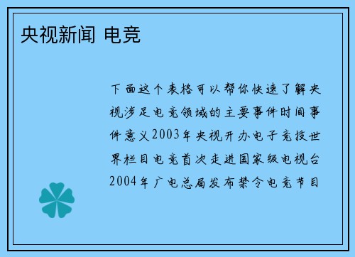 央视新闻 电竞